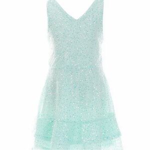 Poppies & Roses V-neck double tier back bow dress size 12